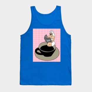 Coffee Cup Bathing Drinking Crazy Tank Top